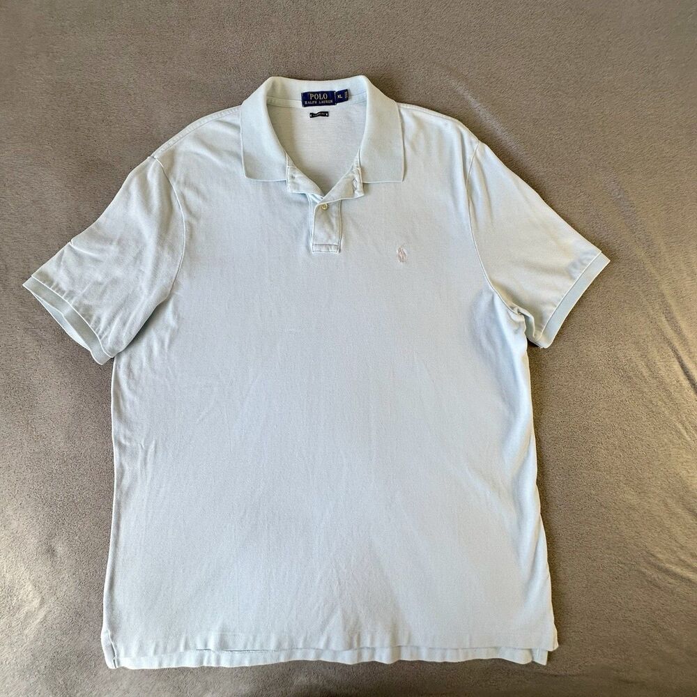 Polo Ralph Lauren XL Classic Fit Pique Polo Shirt Light Blue Short Sleeve Men’s